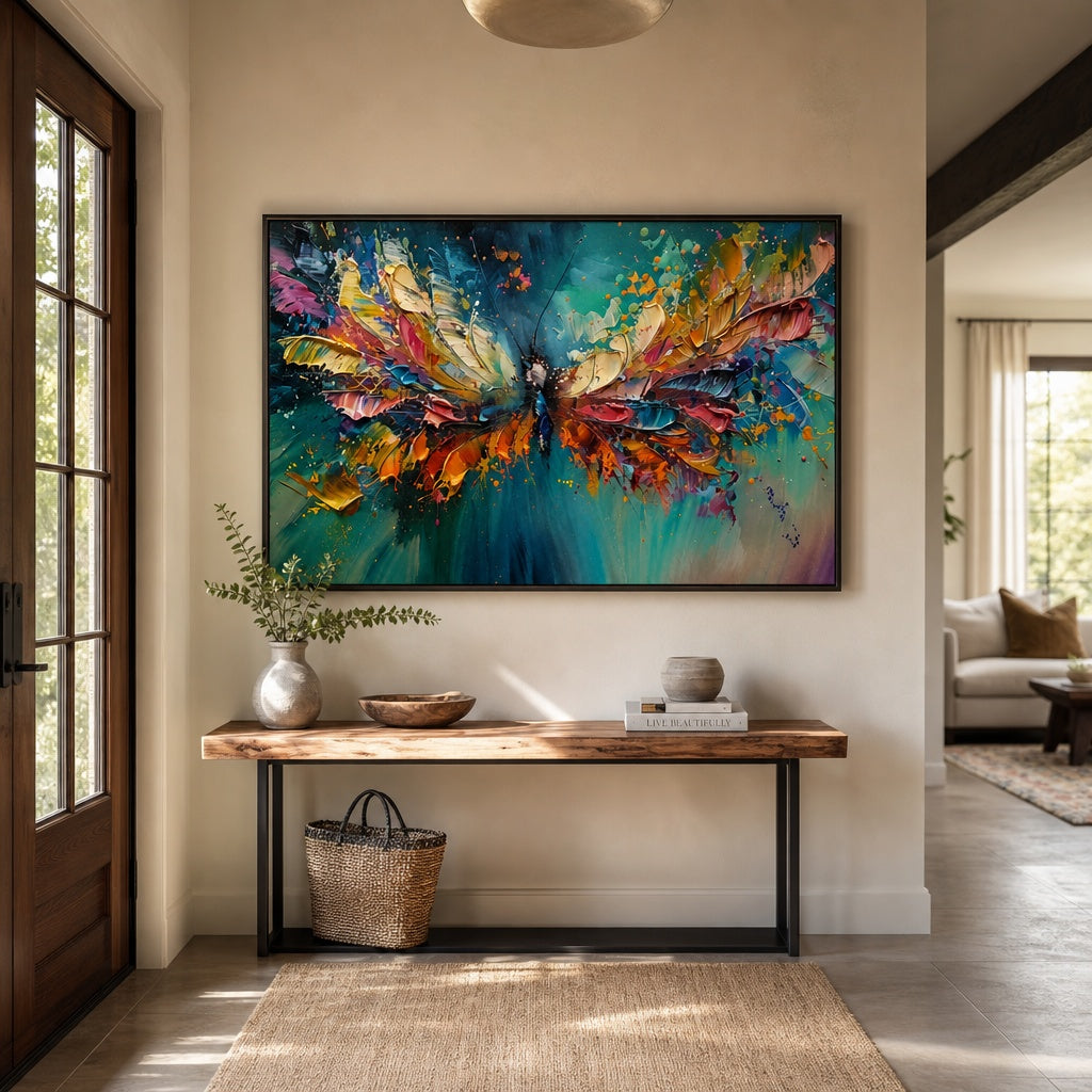 Colorful Butterfly Textured Abstract Painting