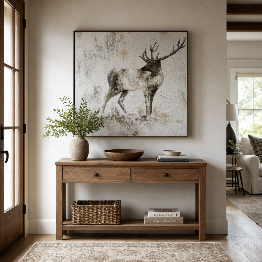Minimalist Deer Wildlife Texture Painting