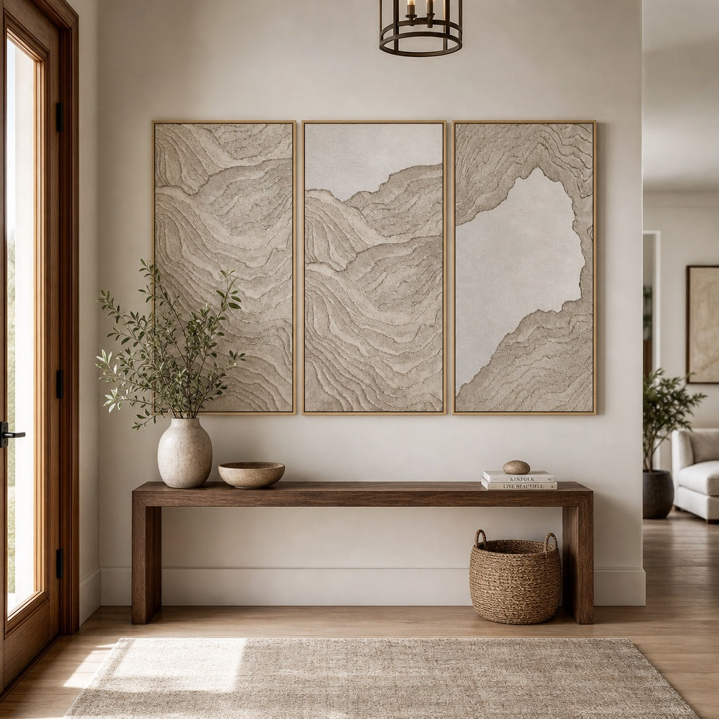 Sandstone Relief Triptych
