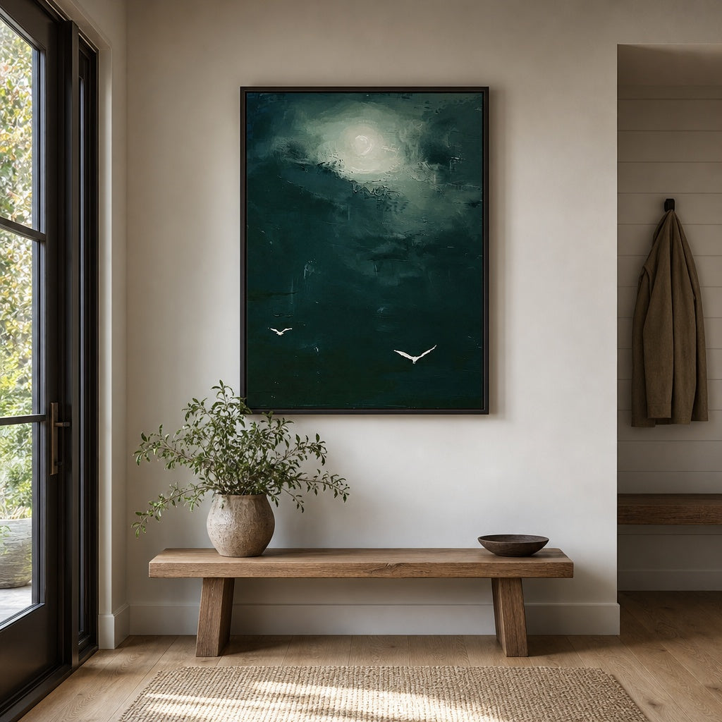 Moonlit Emerald Sky