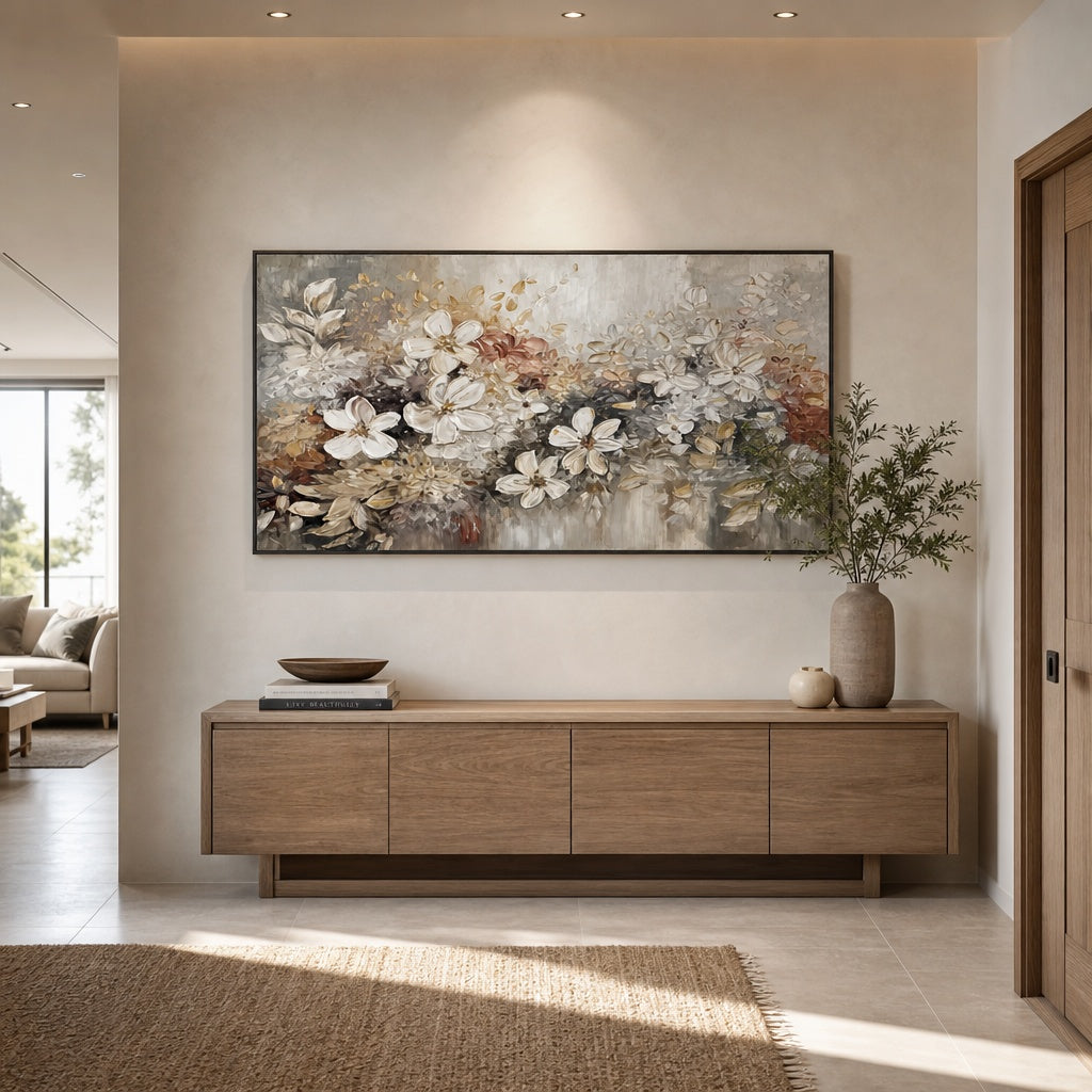 Soft Neutral Floral Garden