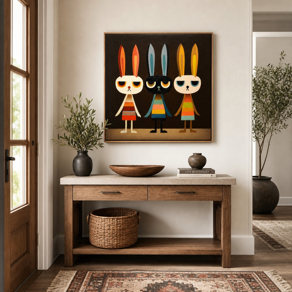 Colorful Bunny Character Pop Art Painting