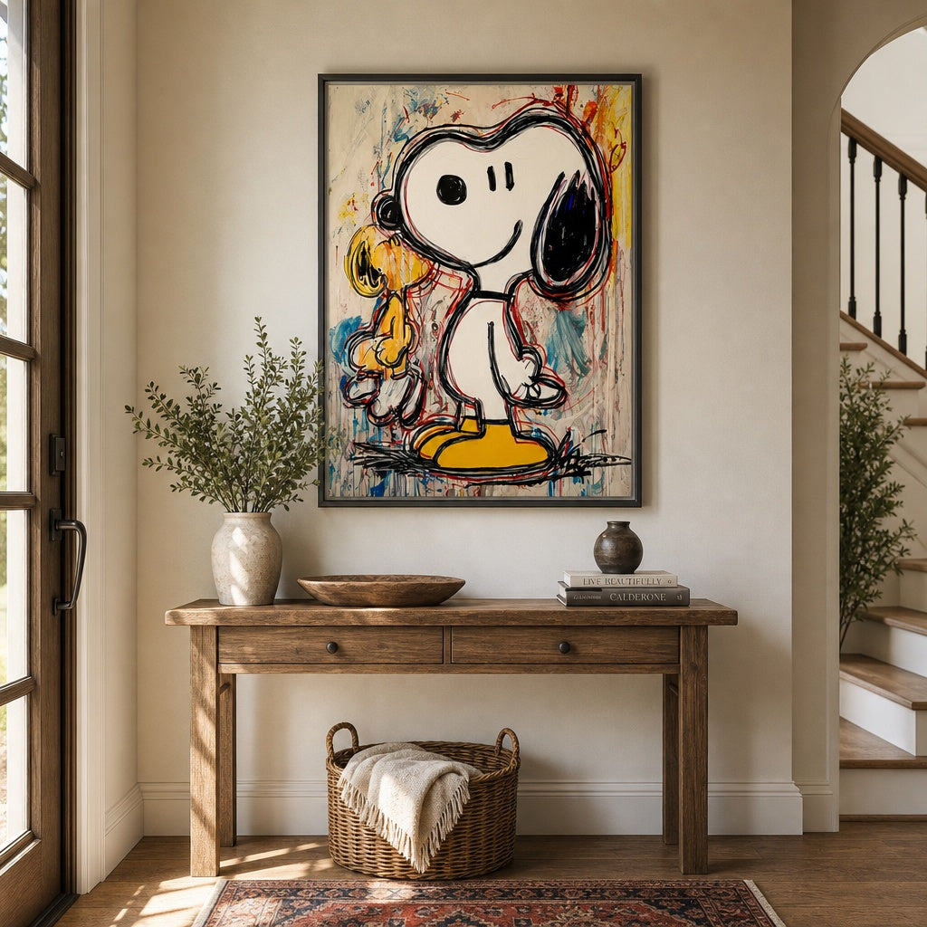 Playful White Dog Pop Art Painting