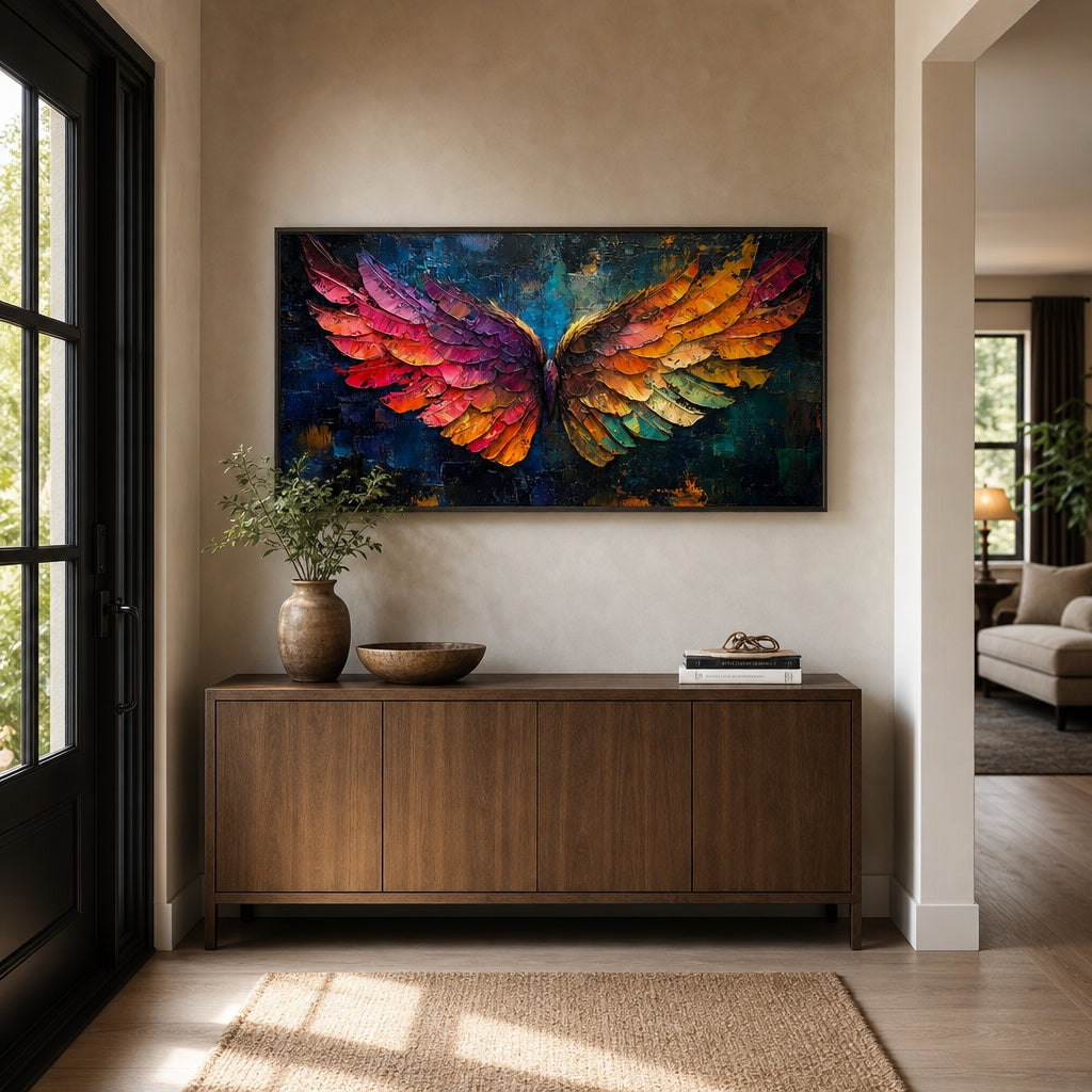 Colorful Angel Wings Abstract Painting