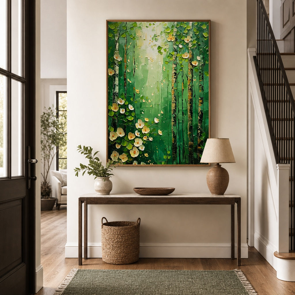 Emerald Bamboo Blossoms