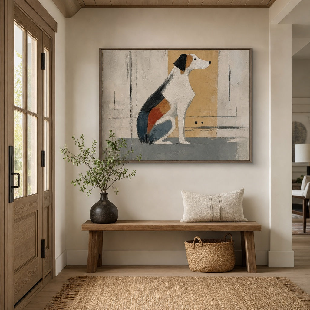 Minimalist Dog Portrait Painting