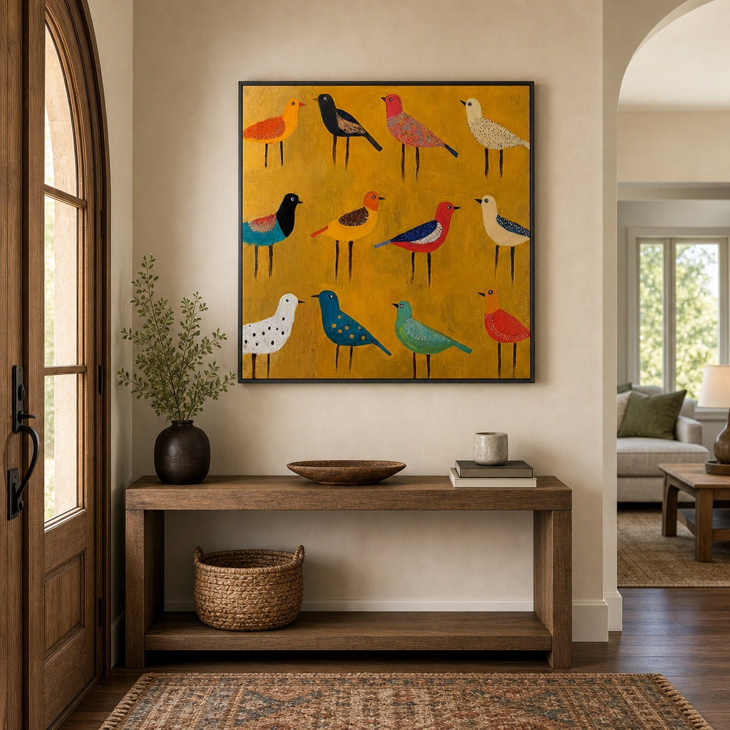Colorful Bird Garden Painting