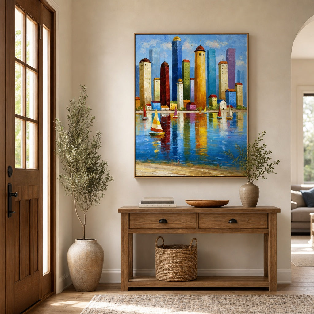 Colorful Waterfront Cityscape