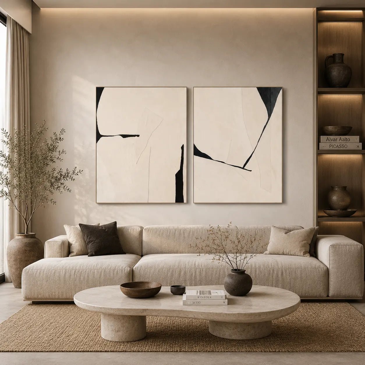 Abstract Painting Set Of 2 SP025 - Viarteart