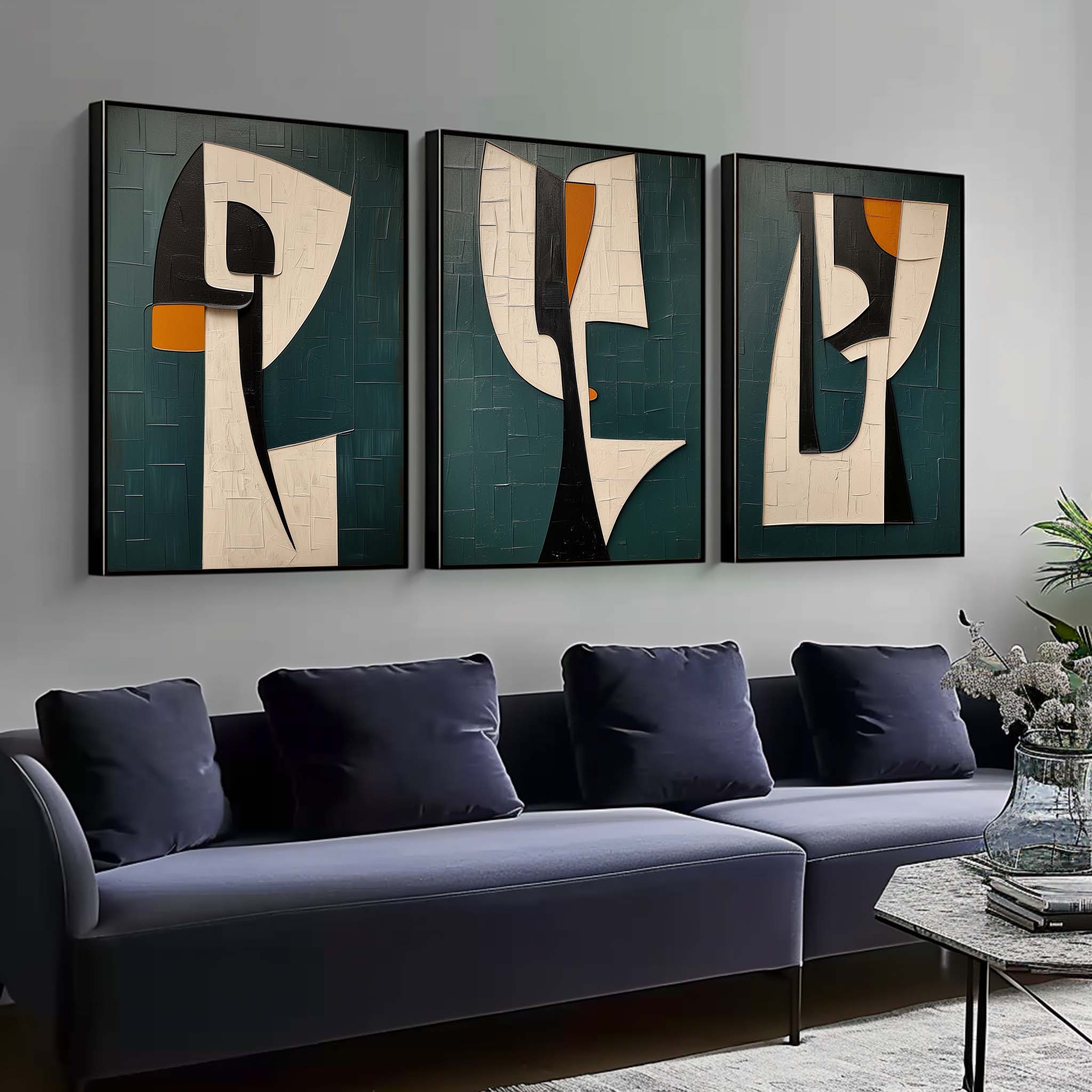 Abstract Painting Set of 3 SP023 - Viarteart