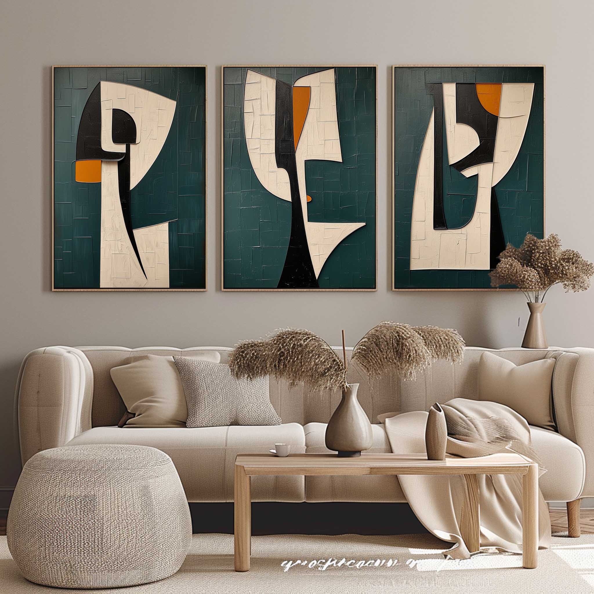 Abstract Painting Set of 3 SP023 - Viarteart