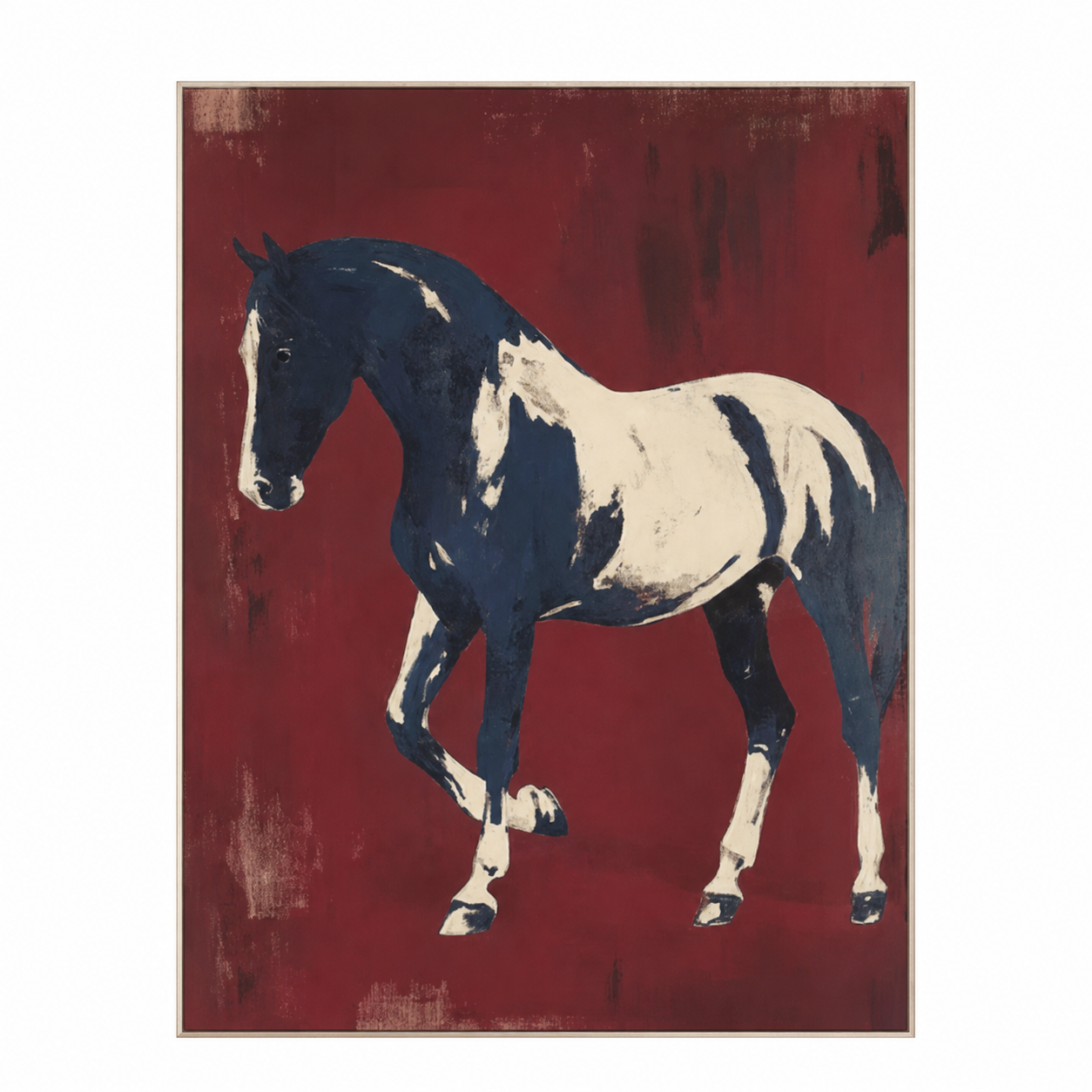 Black and White Horse Portrait Painting
