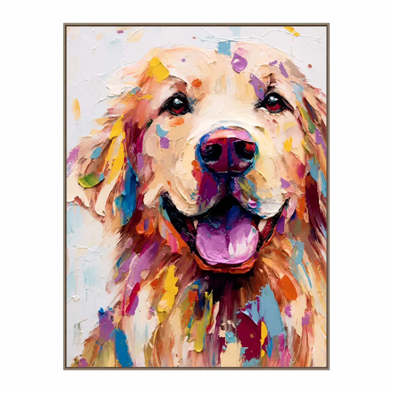 Colorful Golden Retriever Portrait Painting