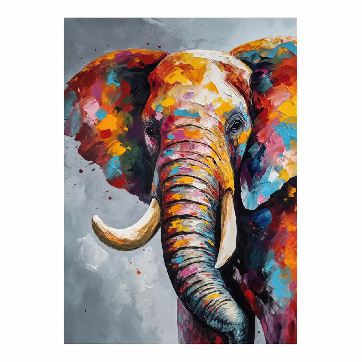 Colorful Elephant Abstract Animal Painting