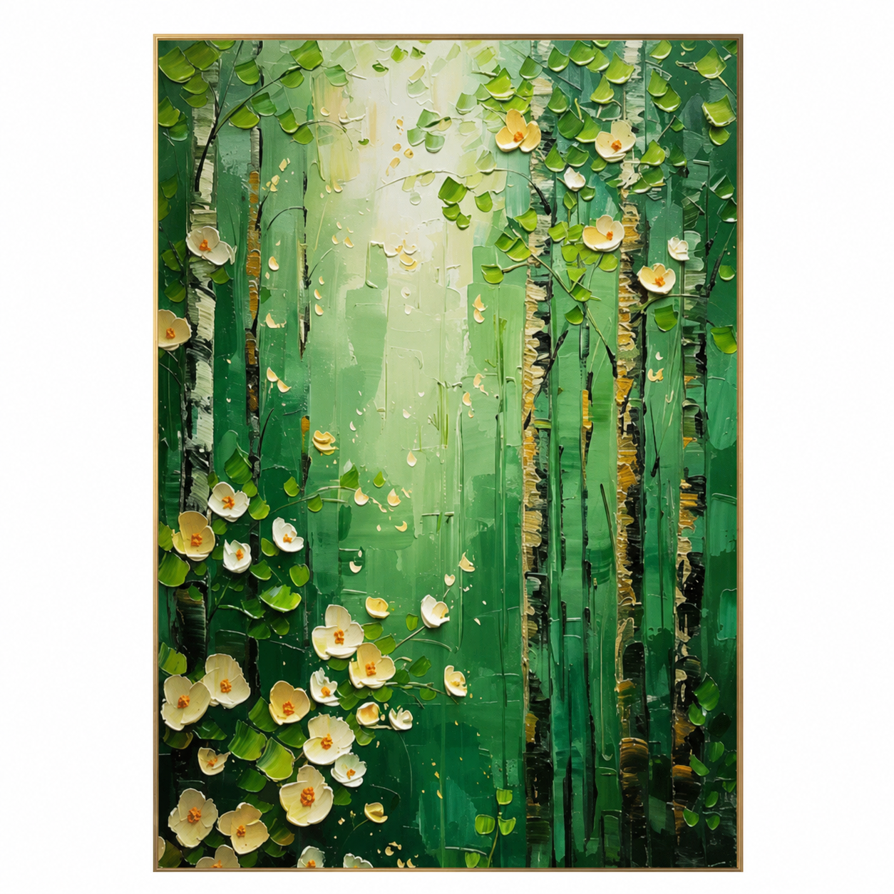 Emerald Bamboo Blossoms