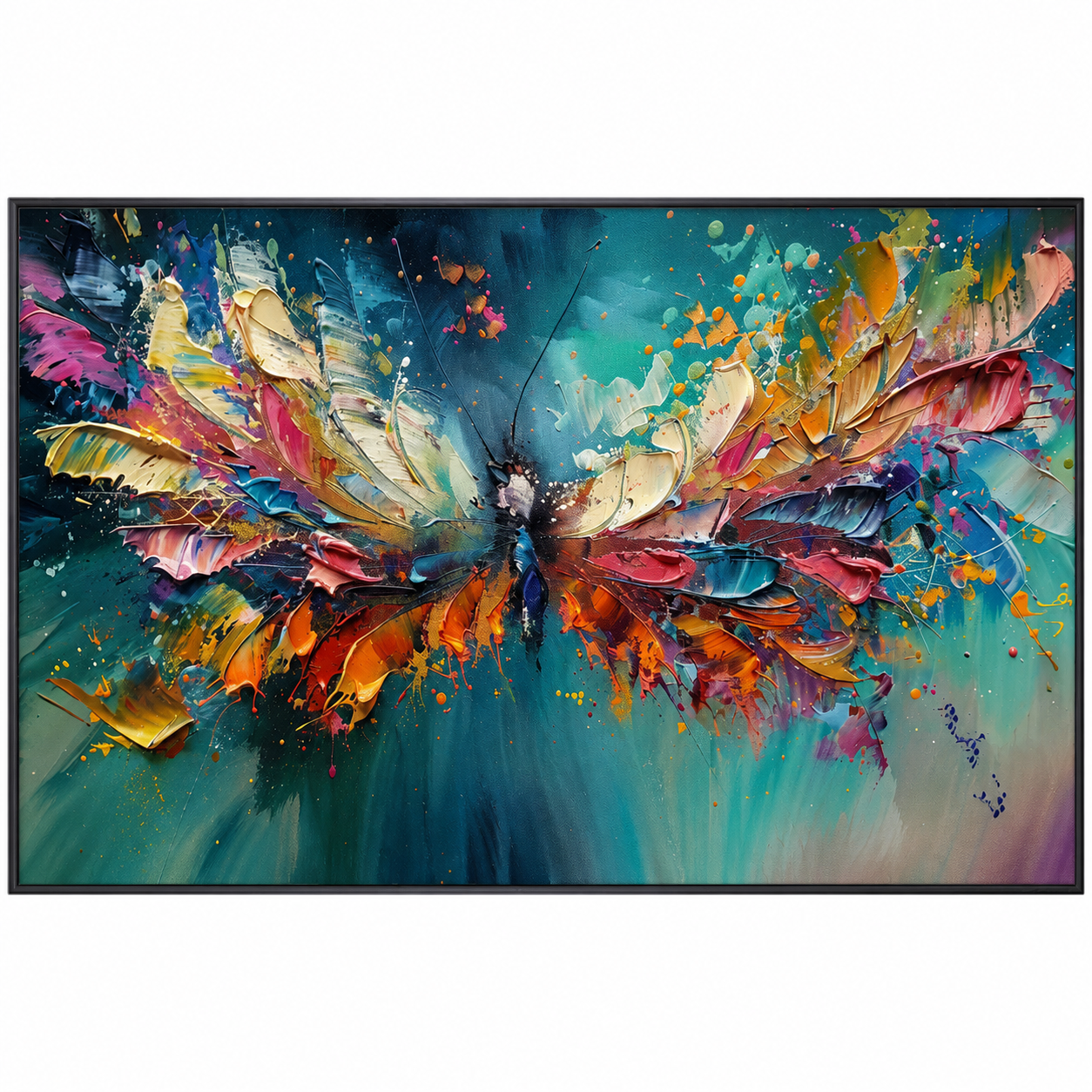 Colorful Butterfly Textured Abstract Painting