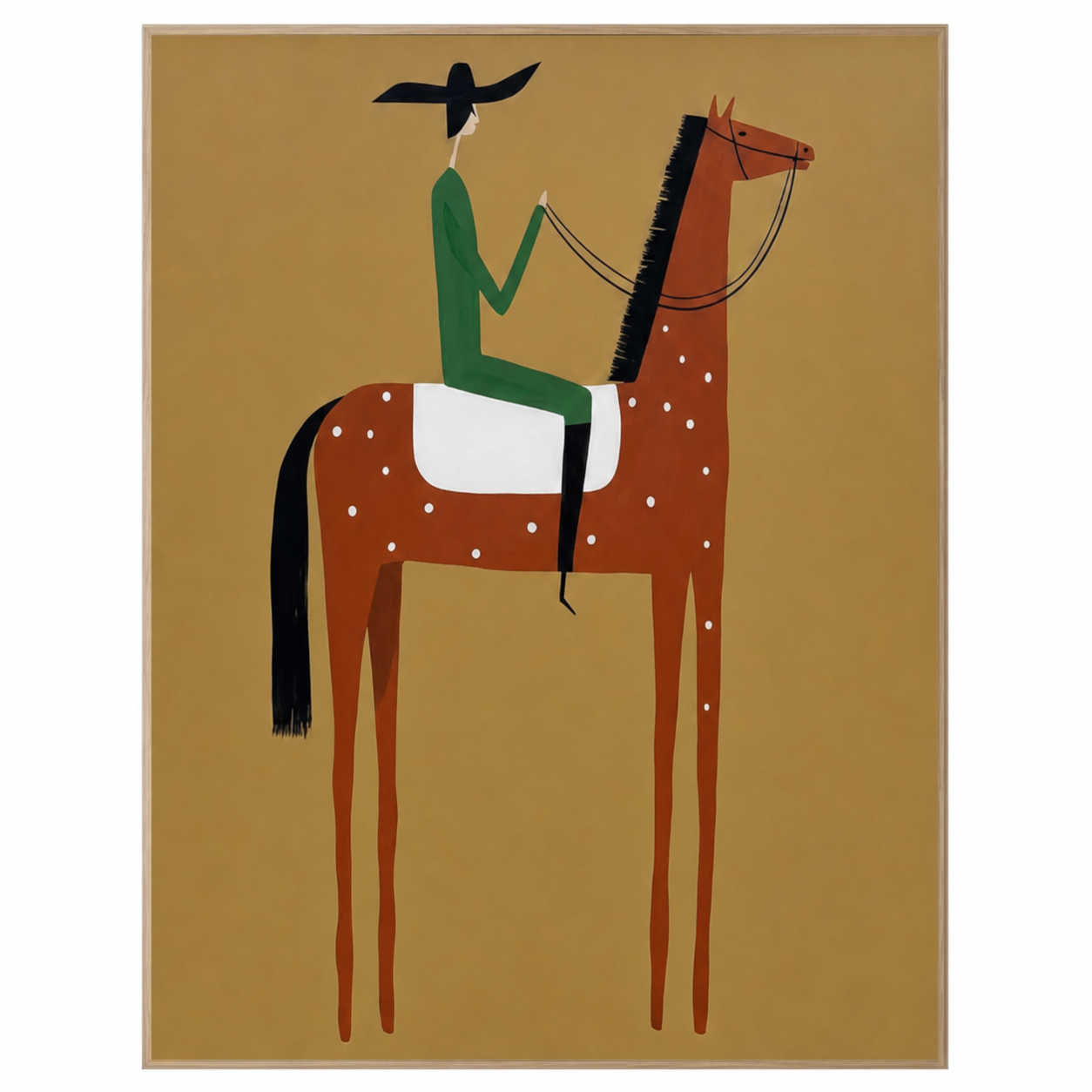Minimalist Western Horse Rider Painting