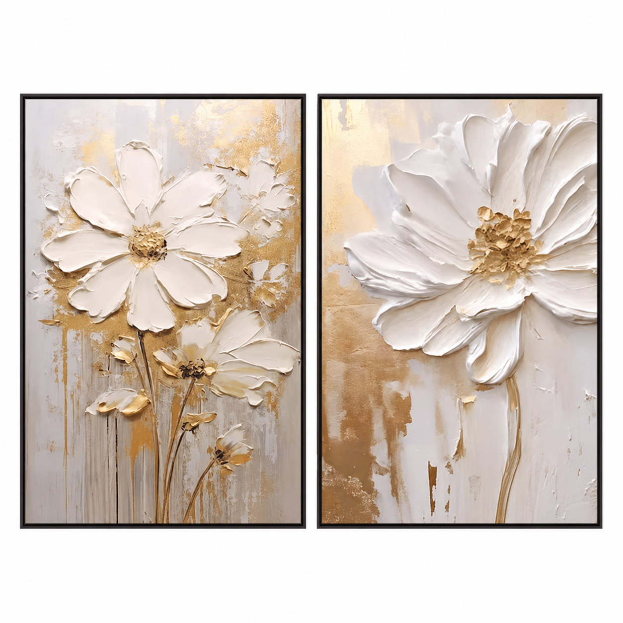 Golden Daisy Diptych