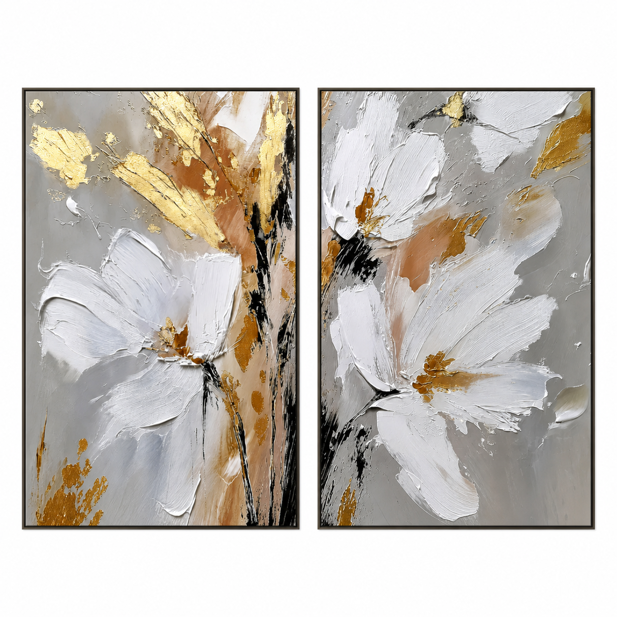 Golden Petal Diptych