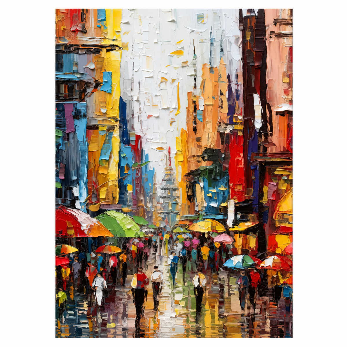 Colorful City Rain Walk