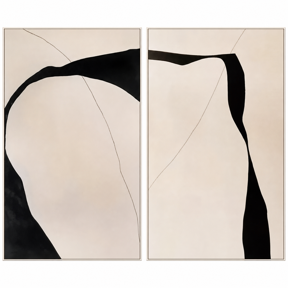 Silent Black Contour Diptych