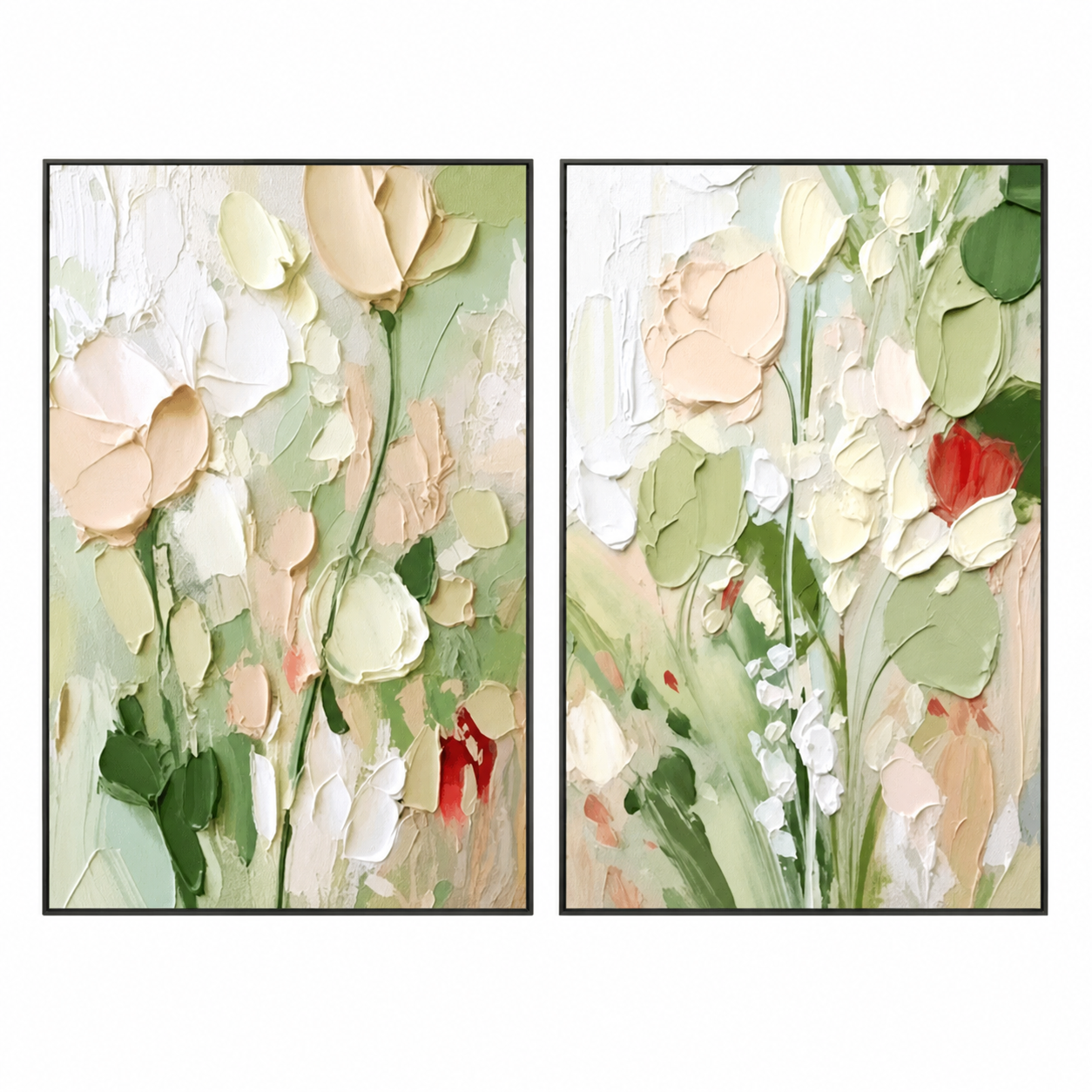 Pastel Garden Diptych