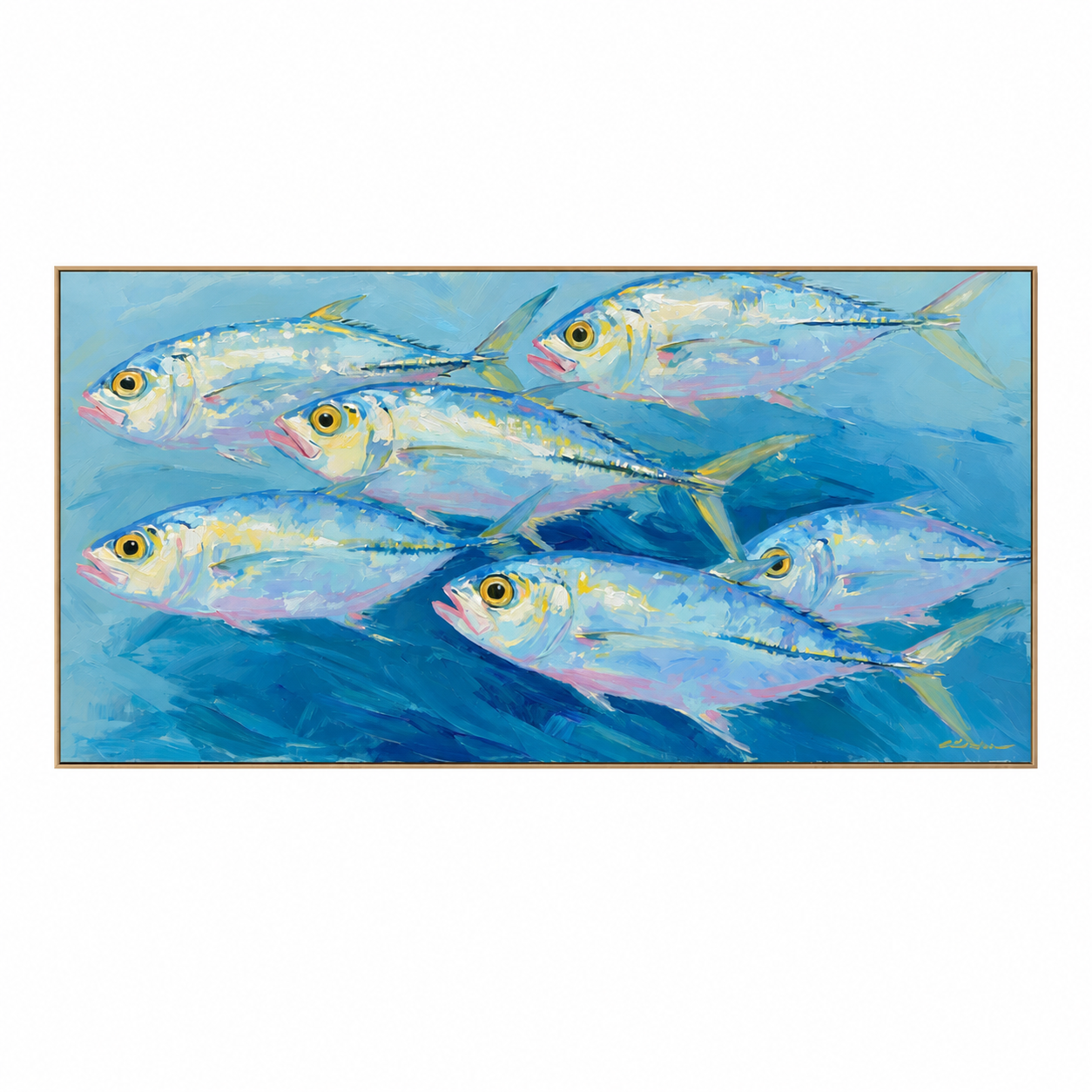 Blue Ocean Fish Coastal Painting