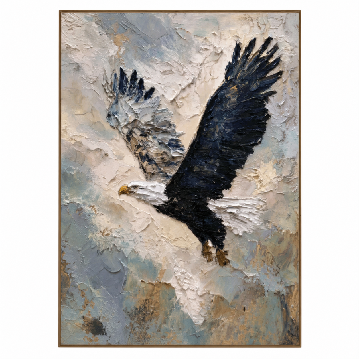 Bald Eagle Flight Textured Painting