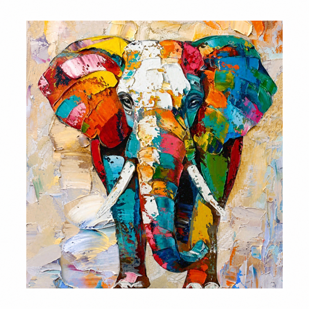 Colorful Elephant Abstract Portrait Painting