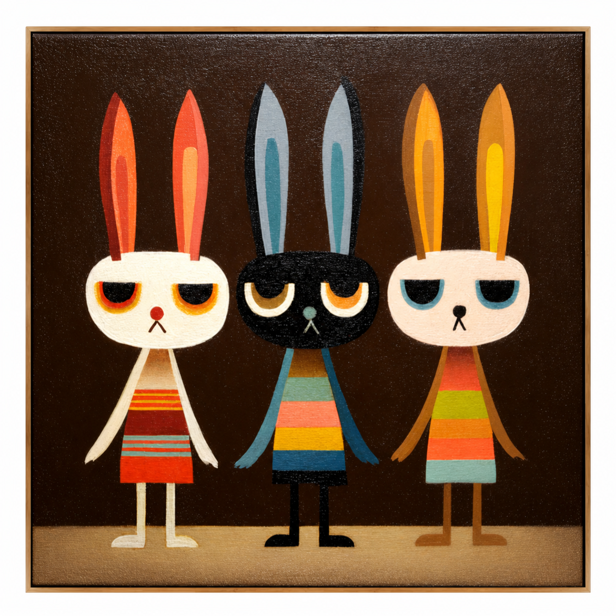 Colorful Bunny Character Pop Art Painting