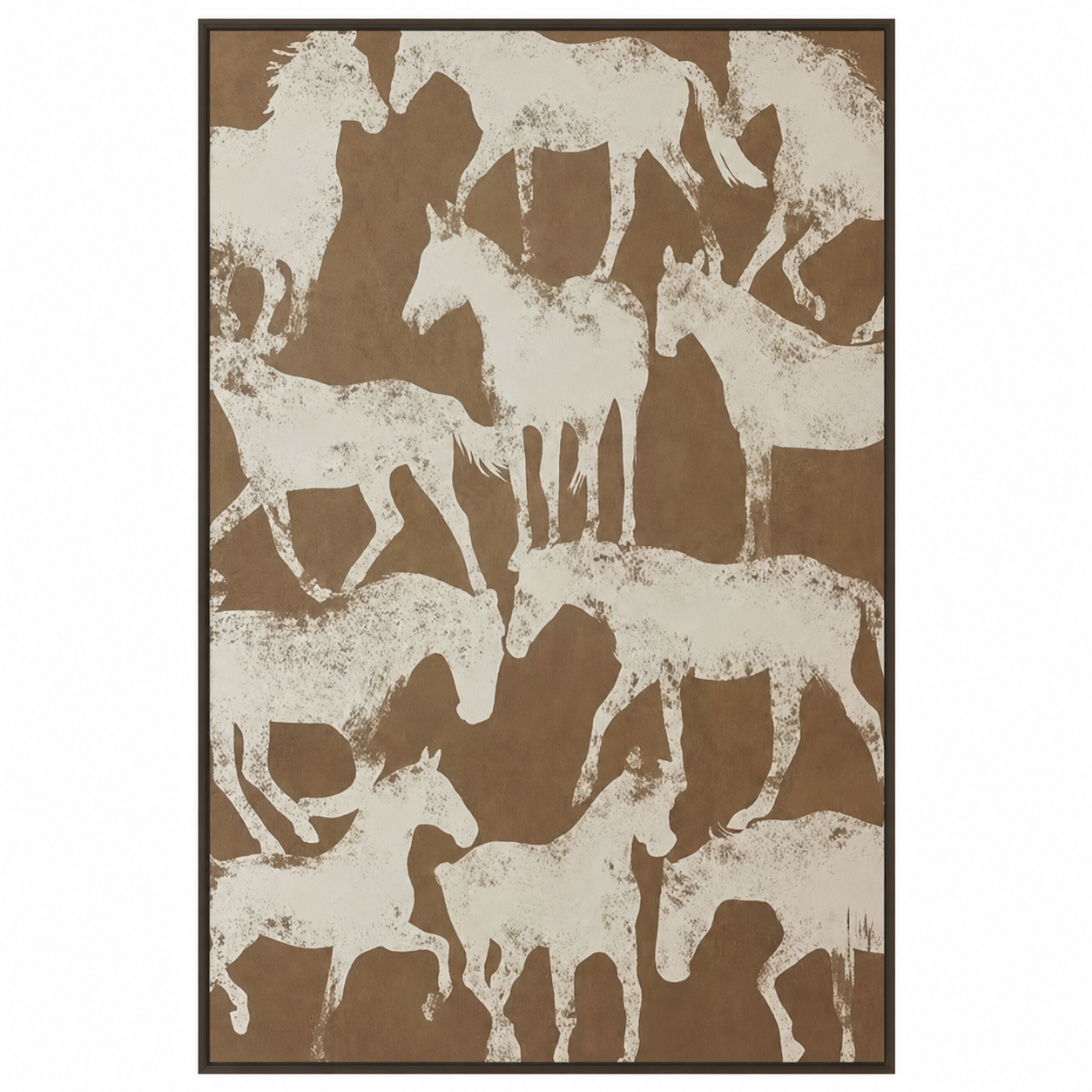 White Horse Silhouette Bohemian Painting