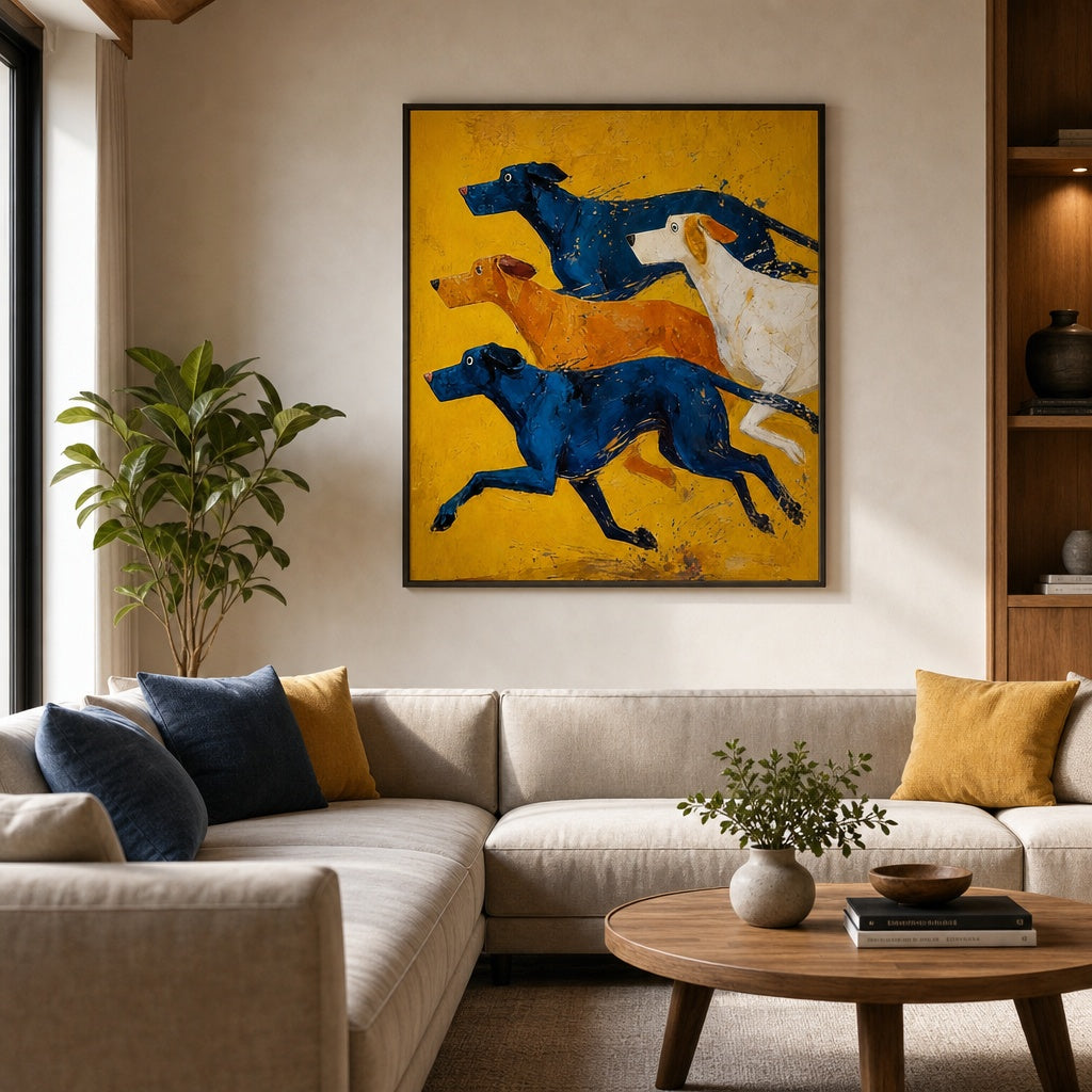 Colorful Running Dogs