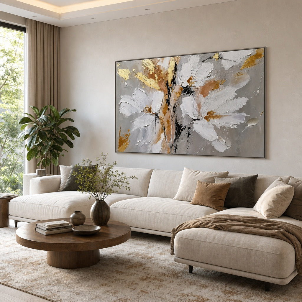 Gilded White Florals