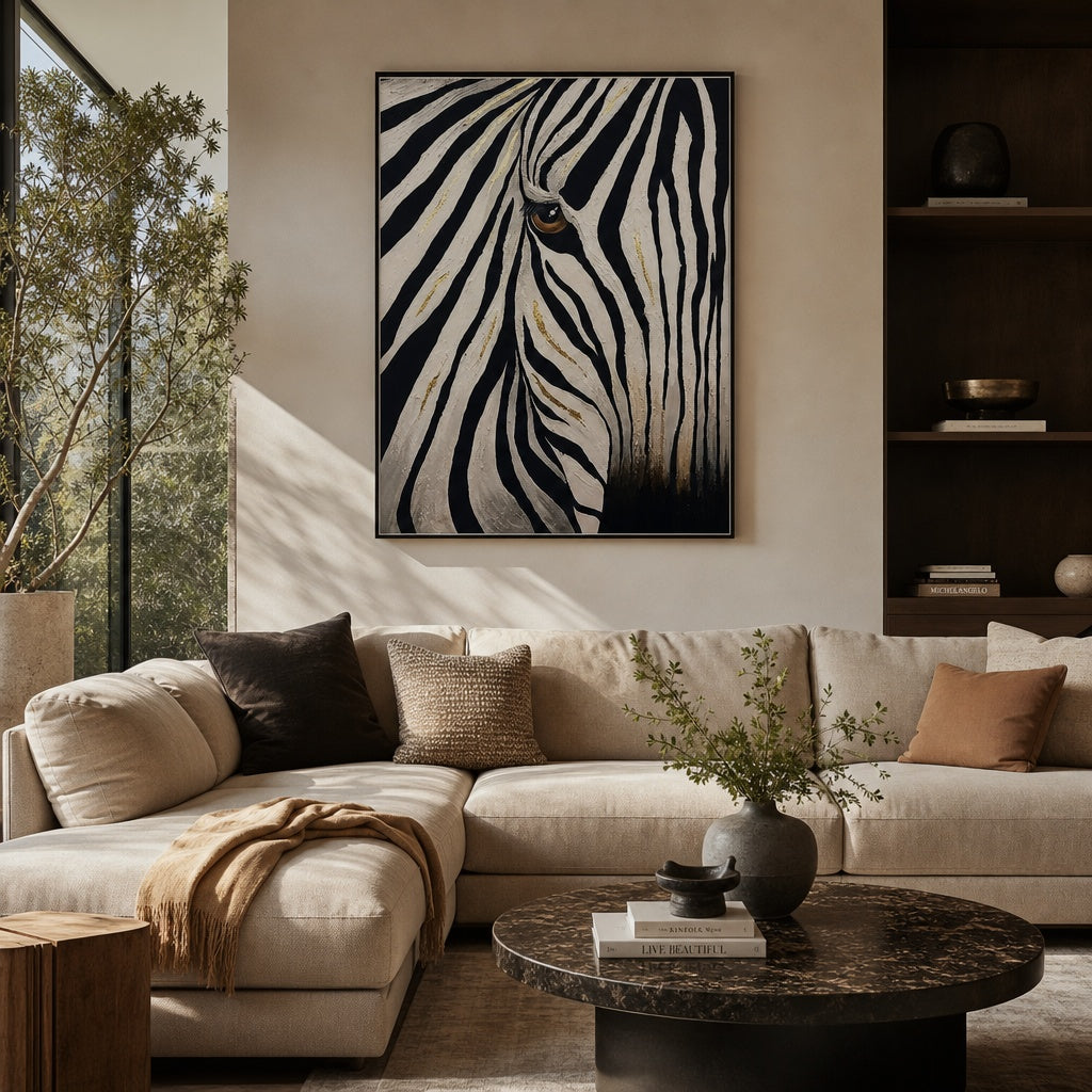Zebra Black and White Animal Painting