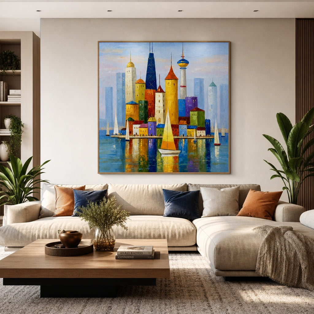 Colorful Harbor Skyline