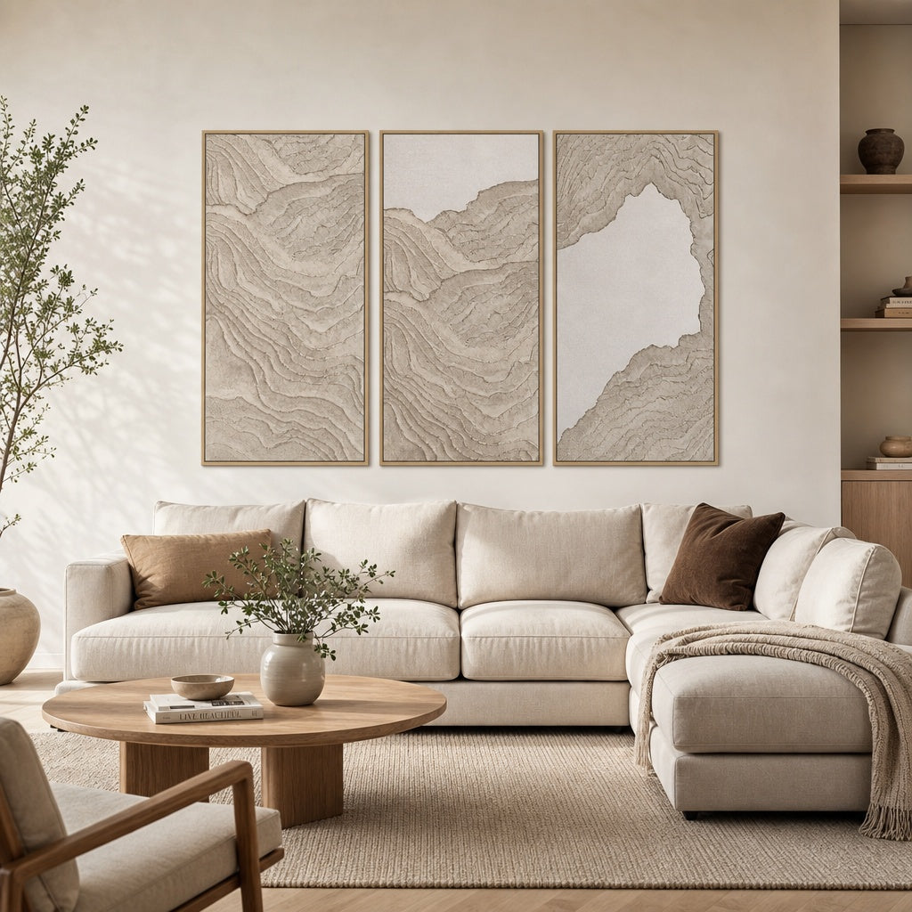 Sandstone Relief Triptych