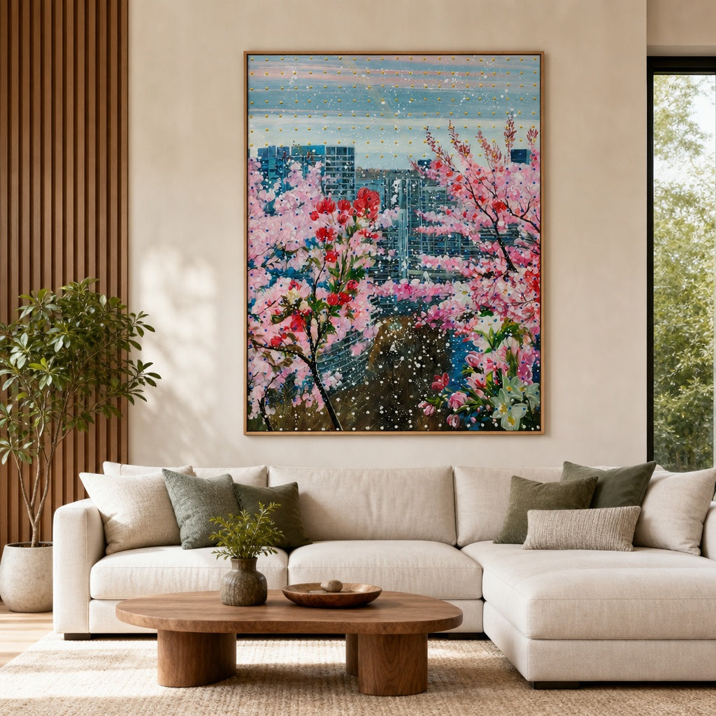 Cherry Blossom Cityscape