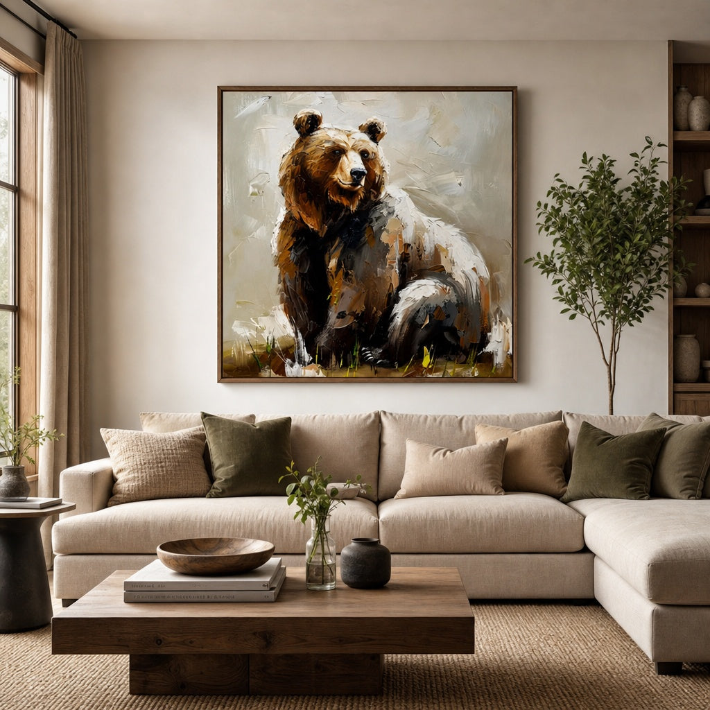 Brown Bear Wildlife Portrait Painting