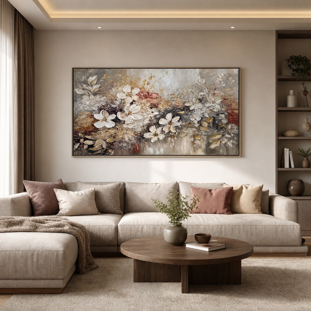 Soft Neutral Floral Garden