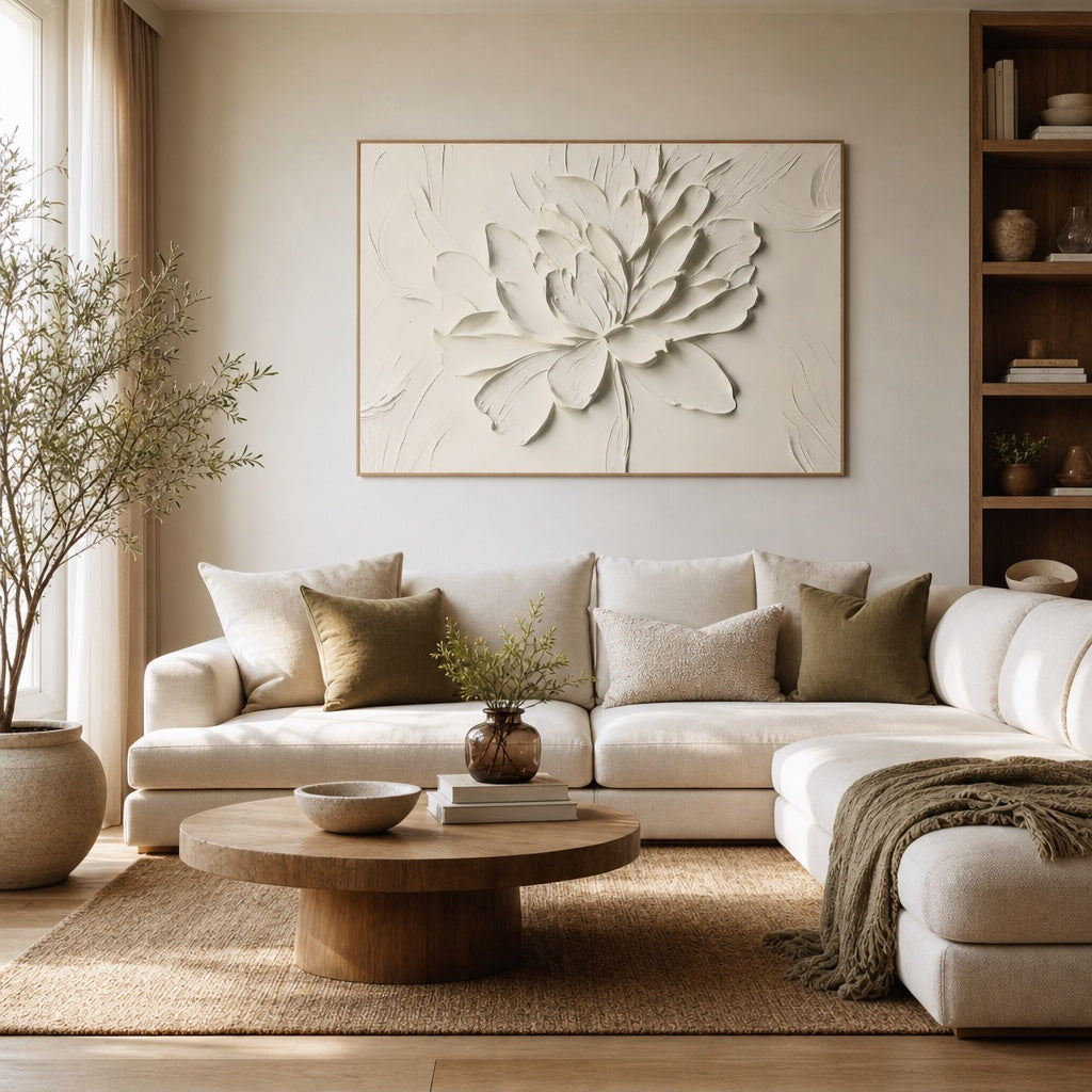 Ivory Floral Relief