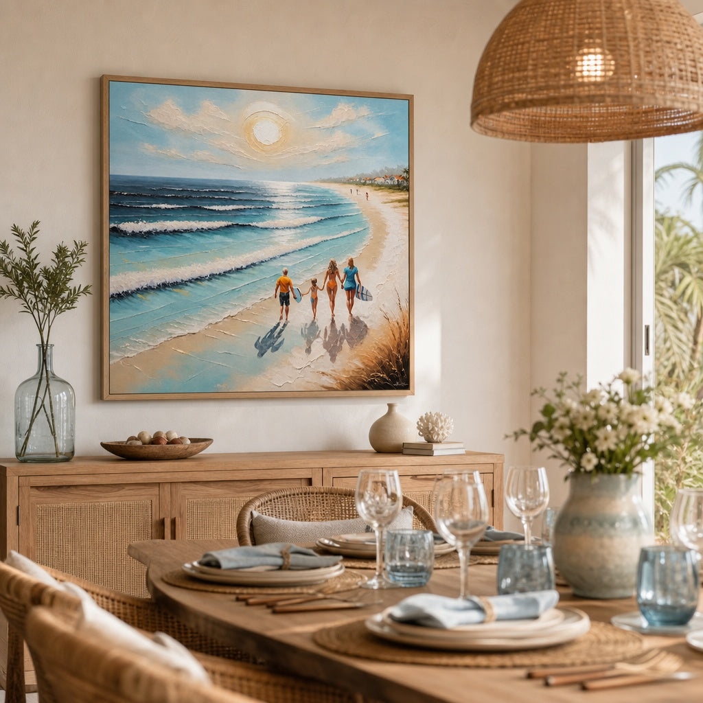 Sunlit Family Shore