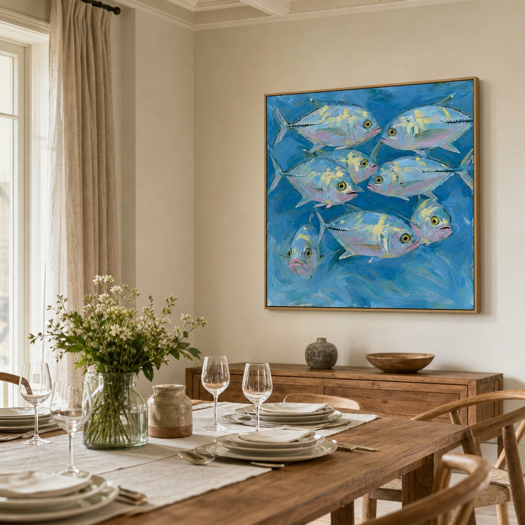 Blue Ocean Fish Seascape Painting
