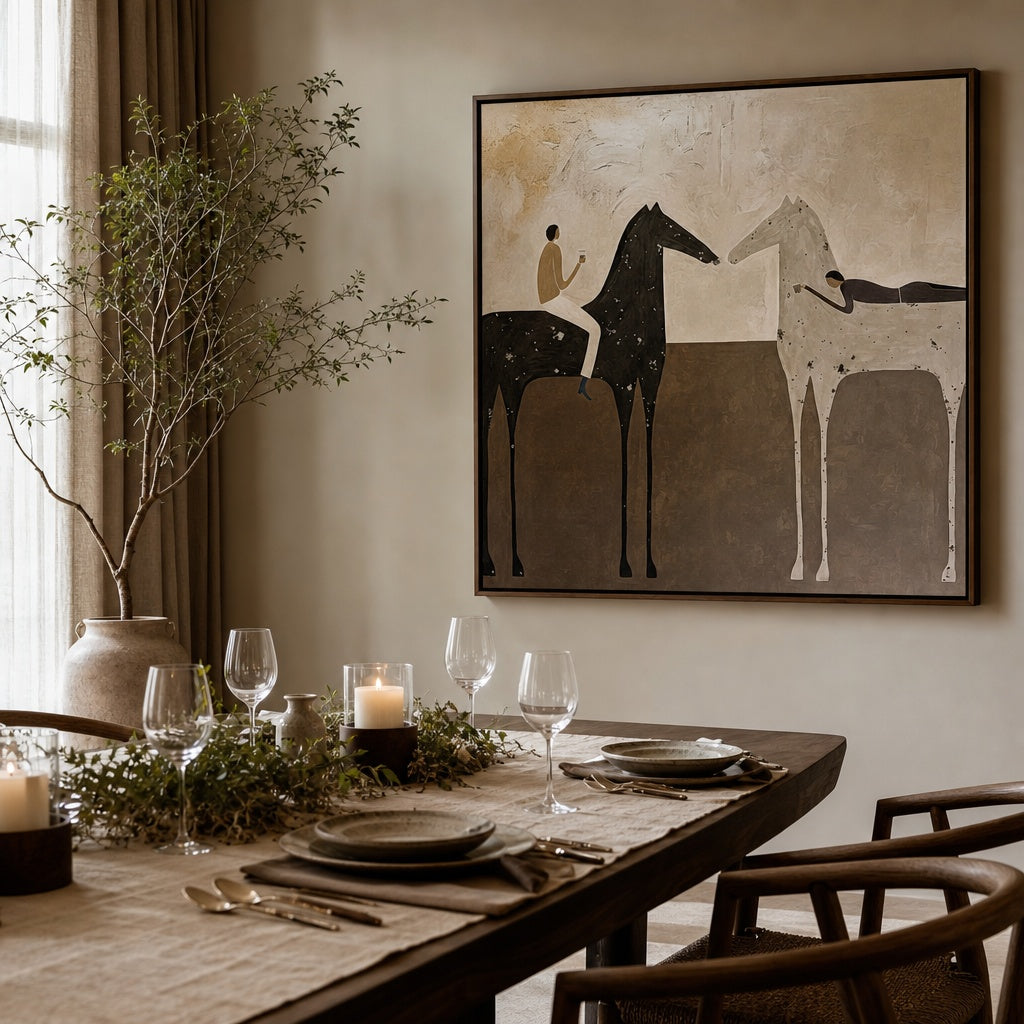 Black and White Horse Harmony