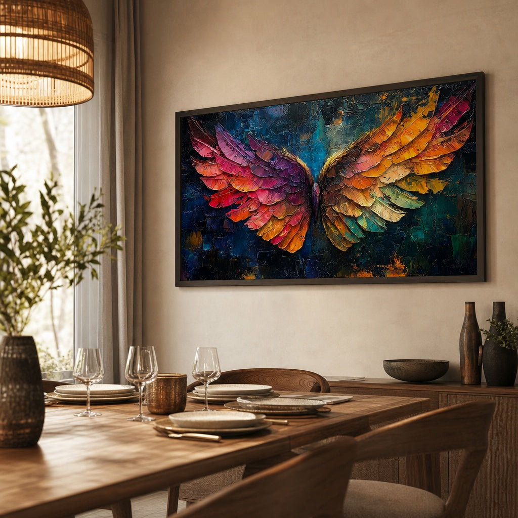 Colorful Angel Wings Abstract Painting