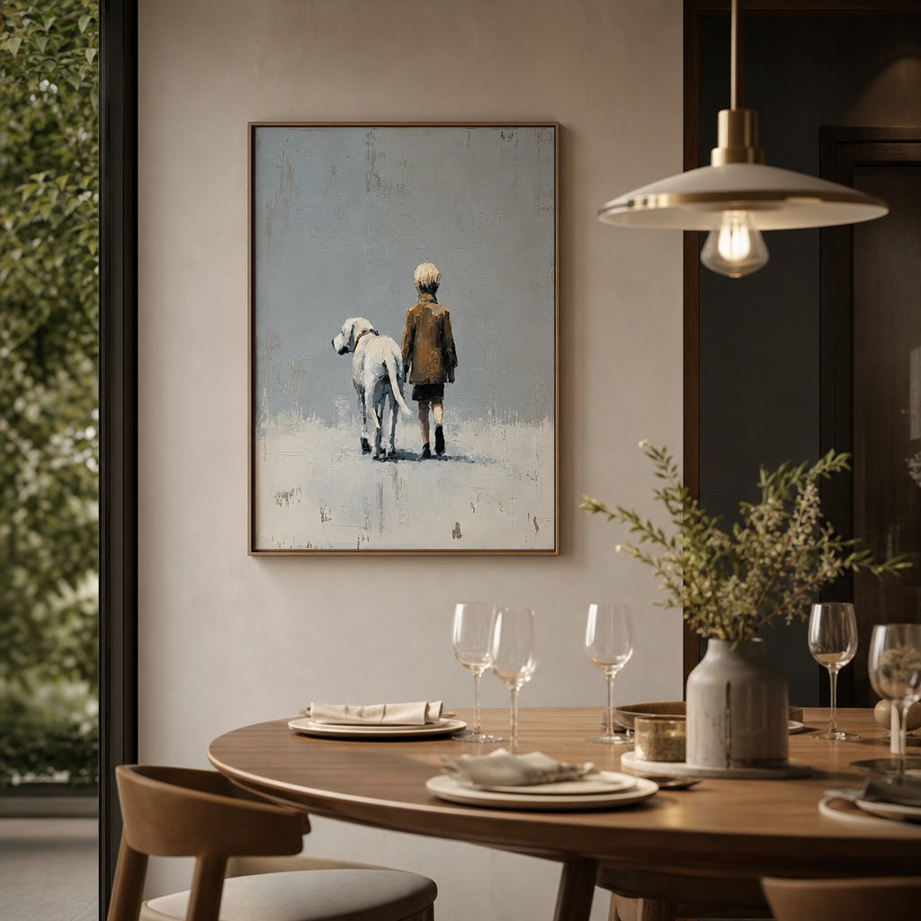 Walking With My Dog Minimalist Painting