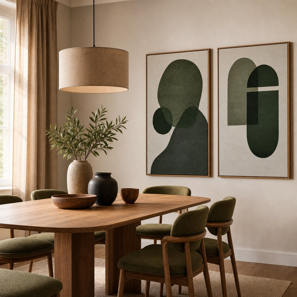Deep Green Abstract Harmony