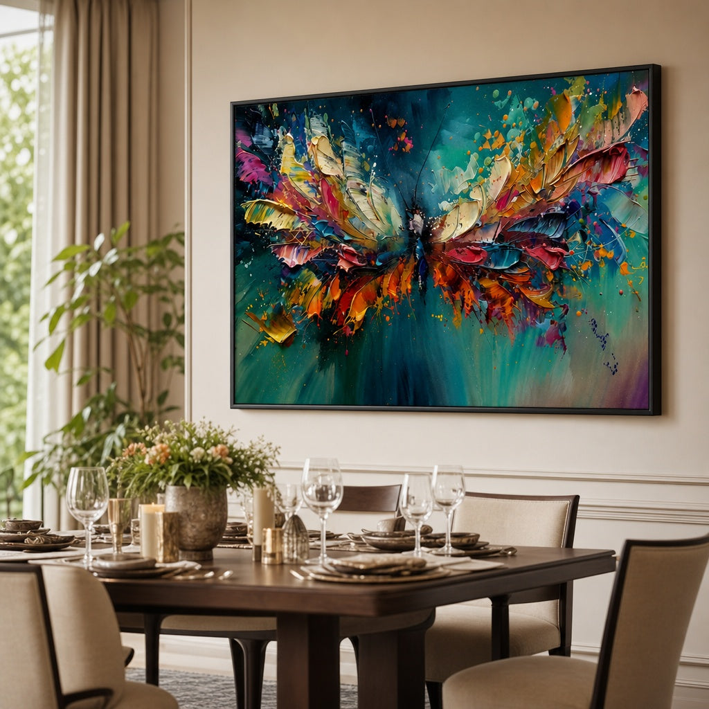Colorful Butterfly Textured Abstract Painting