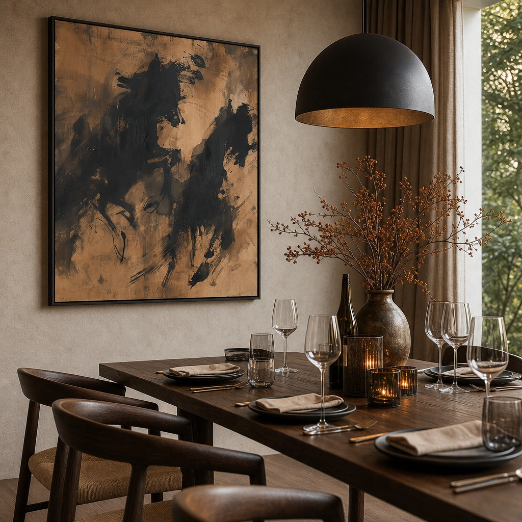 Black Gold Abstract Texture Painting