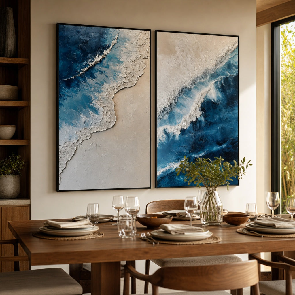 Azure Shore Diptych