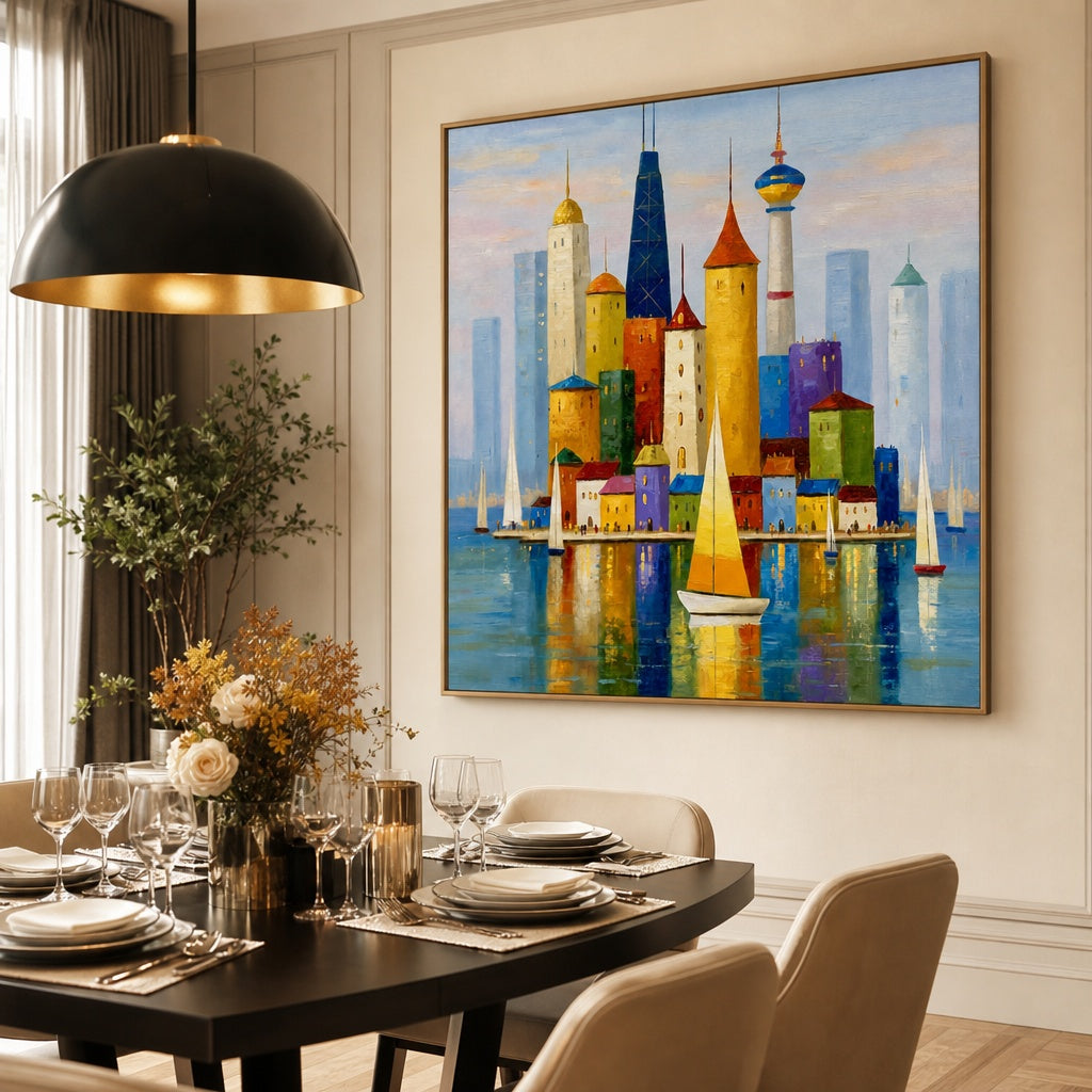 Colorful Harbor Skyline